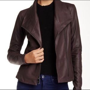 Vince Women’s Medium Leather Scuba Jacket- Shiraz